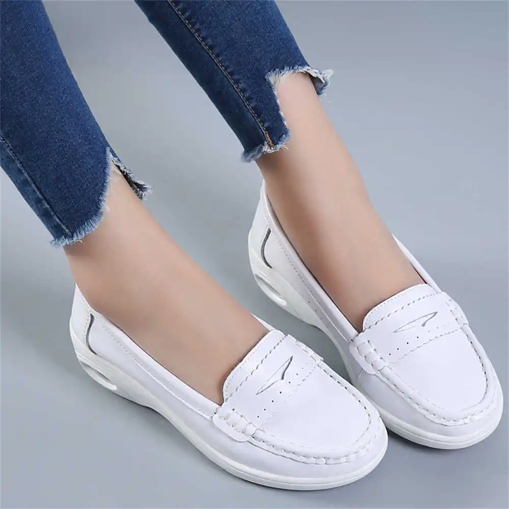 Women'S Fashion From The 50S - Thick Sole Slipon White Trainers For