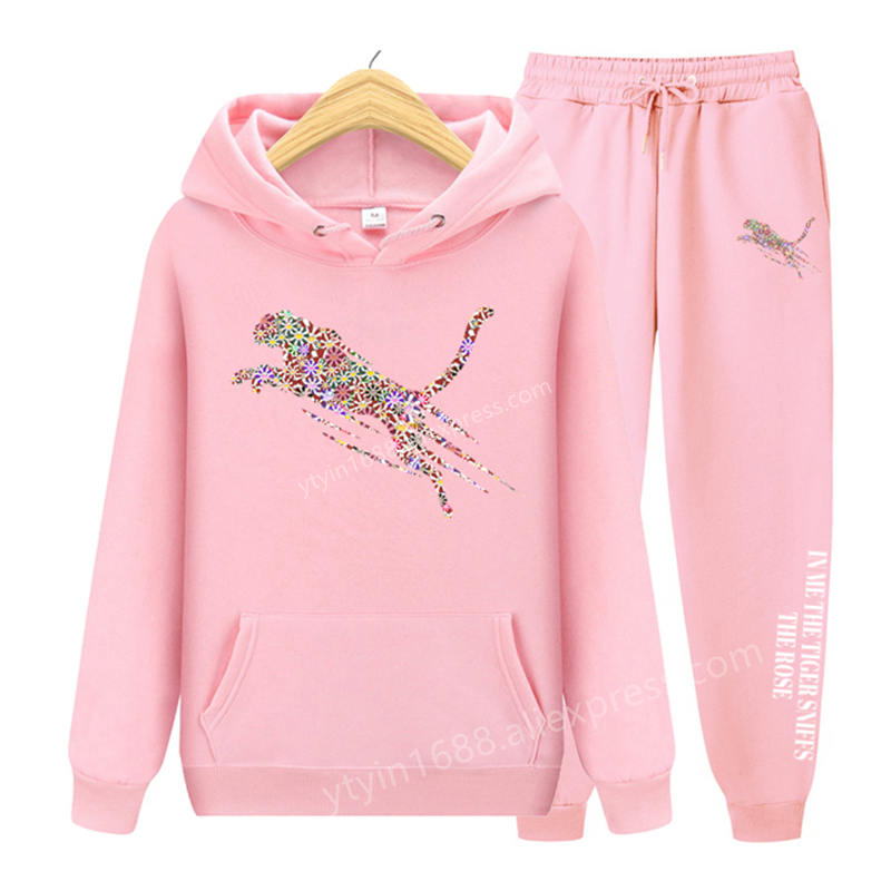 Hoodie Women Oversized - Womens TrackSuit Aesthetic Sweatshirts Sweatpants Two-piece