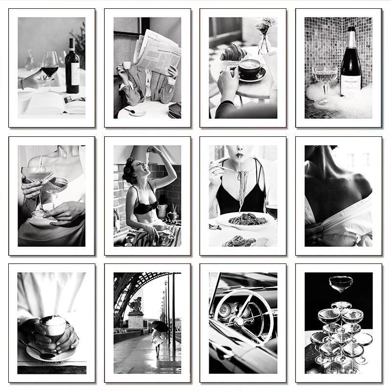 Fashion Women Picture - Modern Luxury Fashion Champagne Wine Sexy