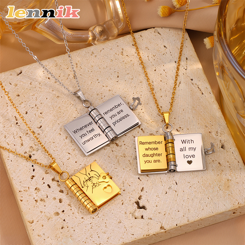 Women Fashion Open Now - LENNIK Openable Book Necklace,My Little Star