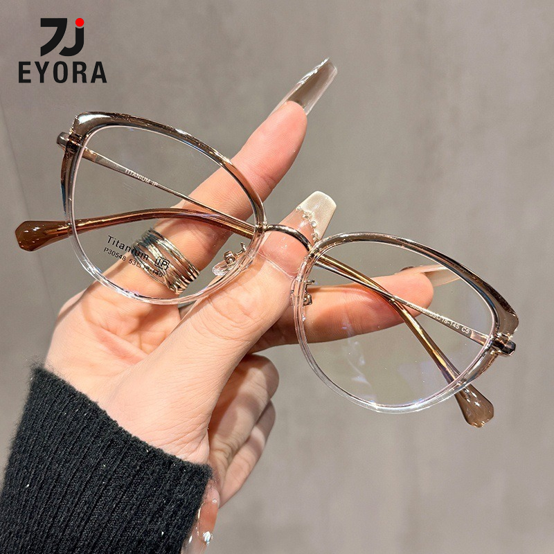 Women'S Fashion Glasses With Clear Lenses - EYORA Small Frame Cat Eye Fashion