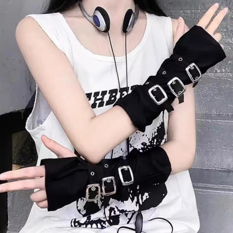 Women Fashion Gloves - Y2K Gothic Punk Fingerless Gloves For