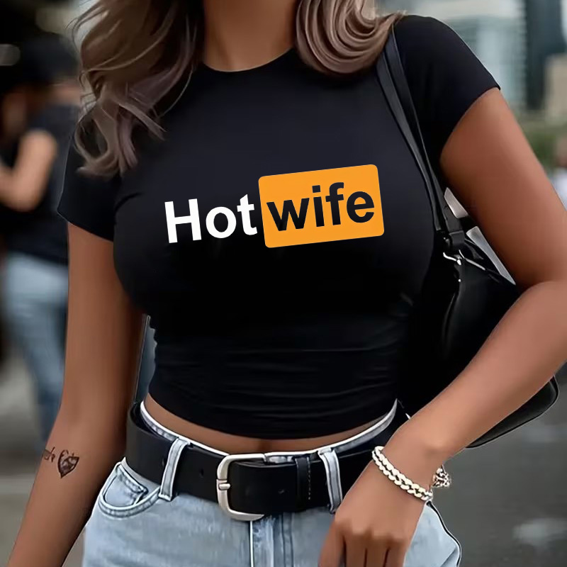 Women'S Fashion From The 90S - Spring Summer Crew Neck Cropped T