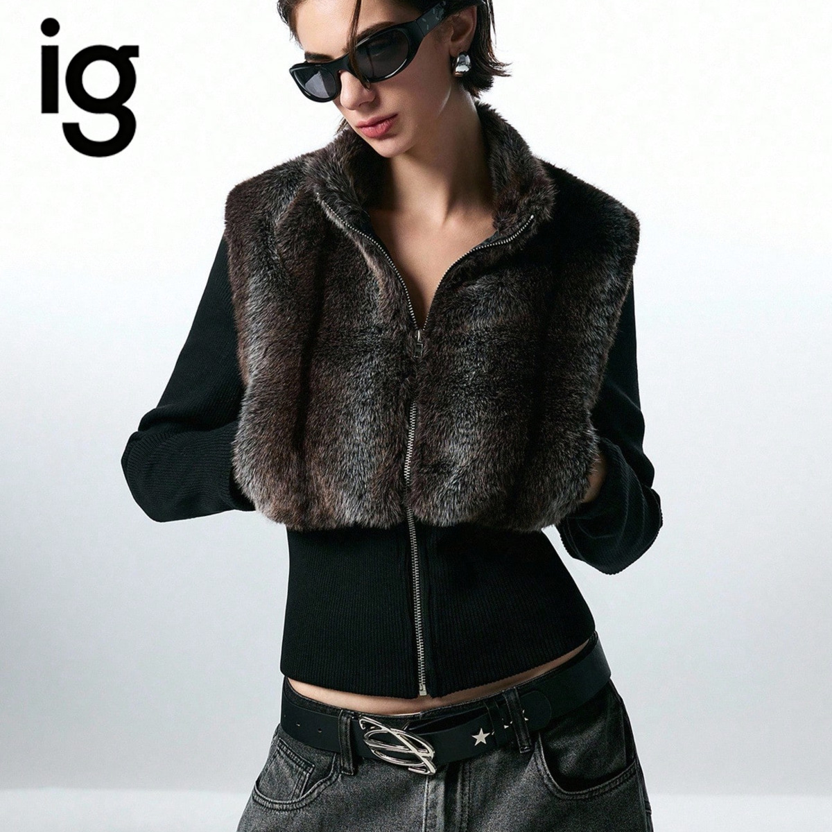 Women'S Fashion Gilet - Women Cropped Sleeveless Zip‑Up Vest, Stand