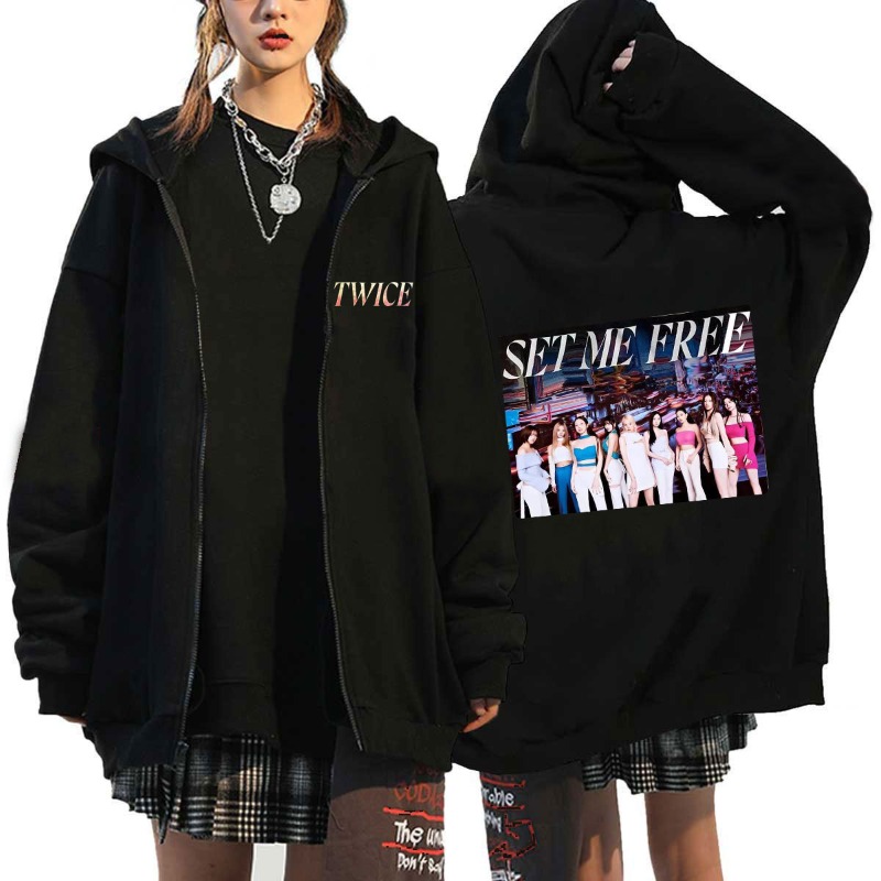 Hoodie Women Oversized - Pop TWICE Kawaii Harajuku Graphic Print