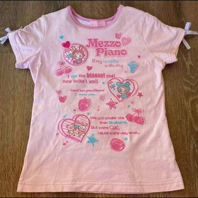 Vintage Kawaii Cute Short Slee - Women Top Fashion 评论和价格