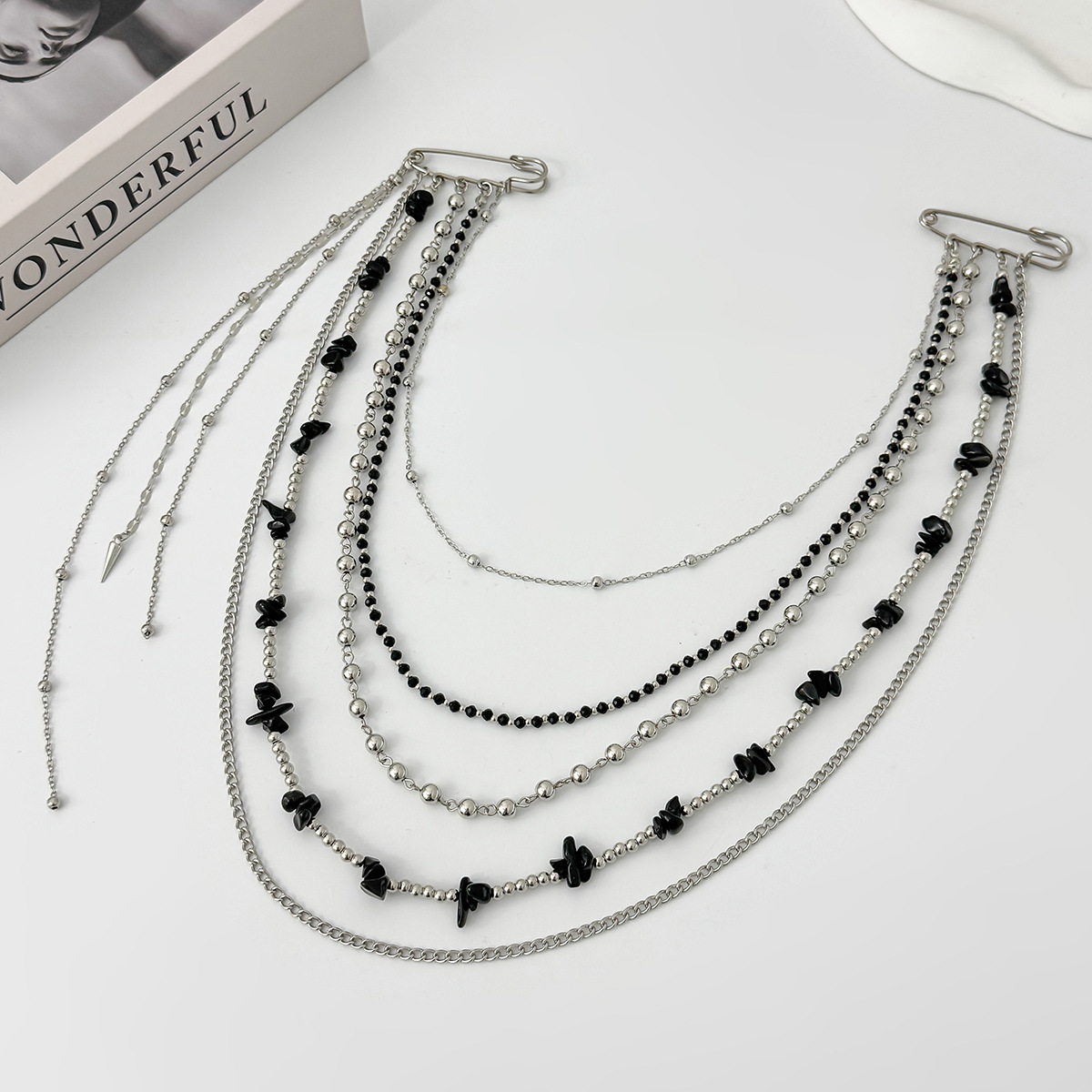 Punk Hip Hop Long Crystal Broo - Women'S Fashion Layering 评论和价格