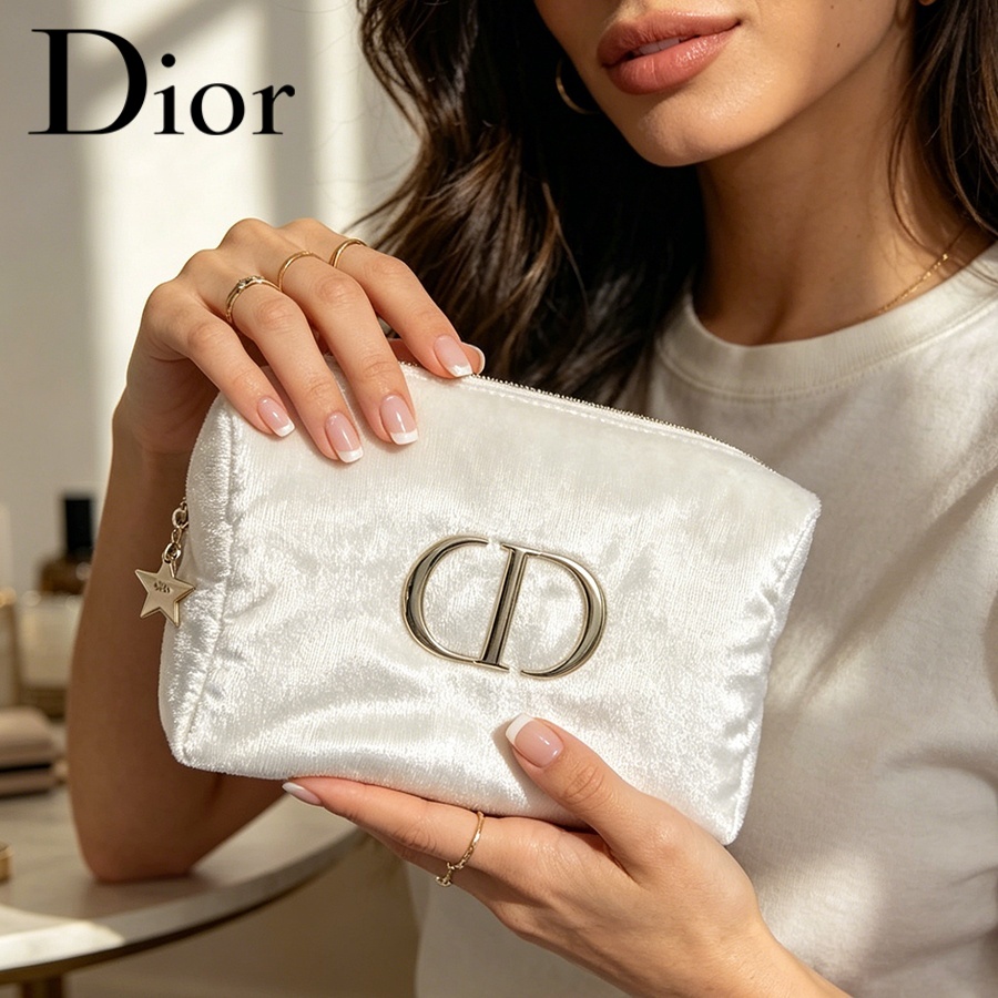 Dior’s Bag White Velvet Travel - Women Fashion Logo Design 评论和价格