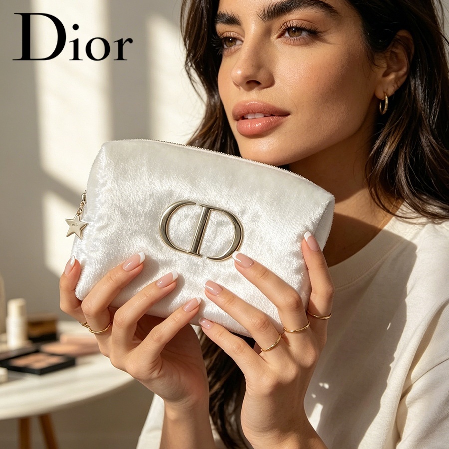 Dior’s Bag White Velvet Travel - Women Fashion Logo Design 评论和价格