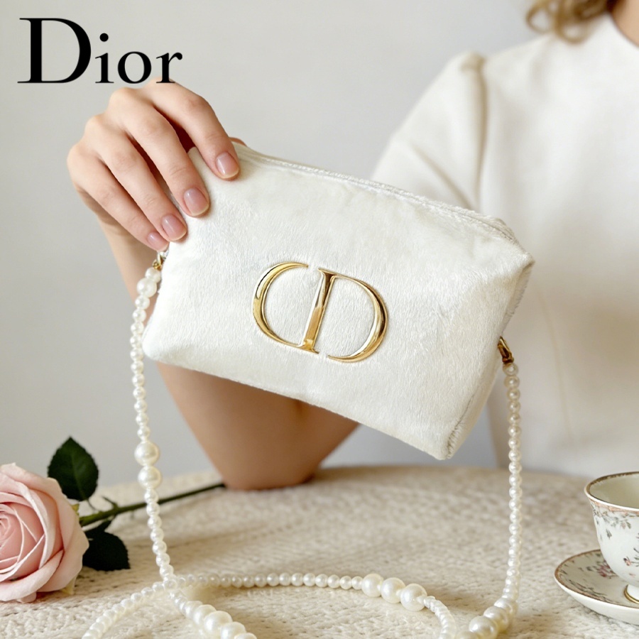 Dior’s Bag White Velvet Travel - Women Fashion Logo Design 评论和价格