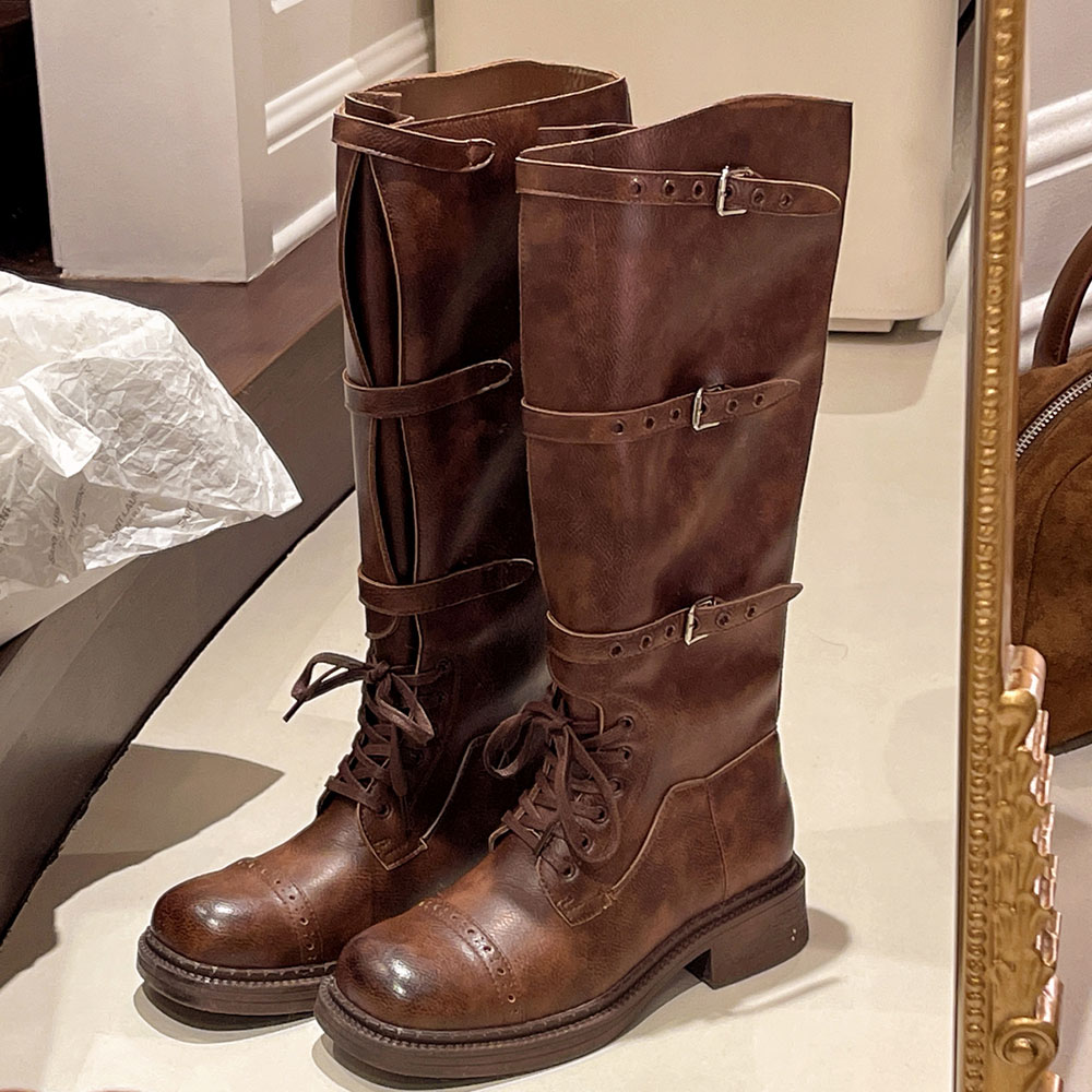 Women's Knee High Boots Vintag - Women'S Fashion Leather Boots 评论和价格