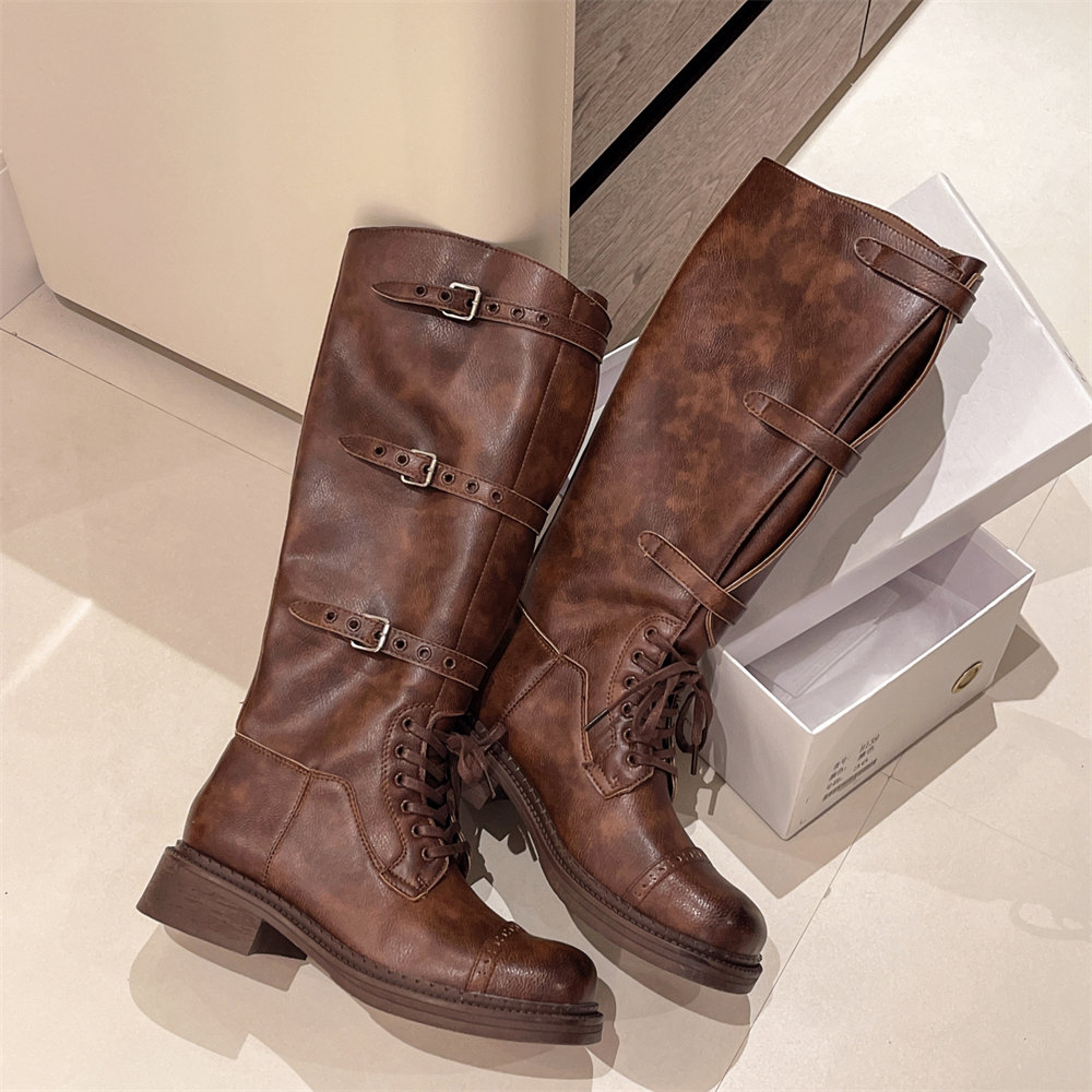 Women's Knee High Boots Vintag - Women'S Fashion Leather Boots 评论和价格