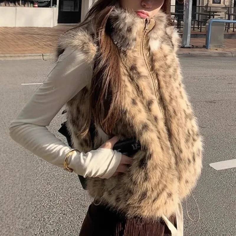 Women's Leopard Print Faux Fur - Women'S Fashion Gilet 评论和价格