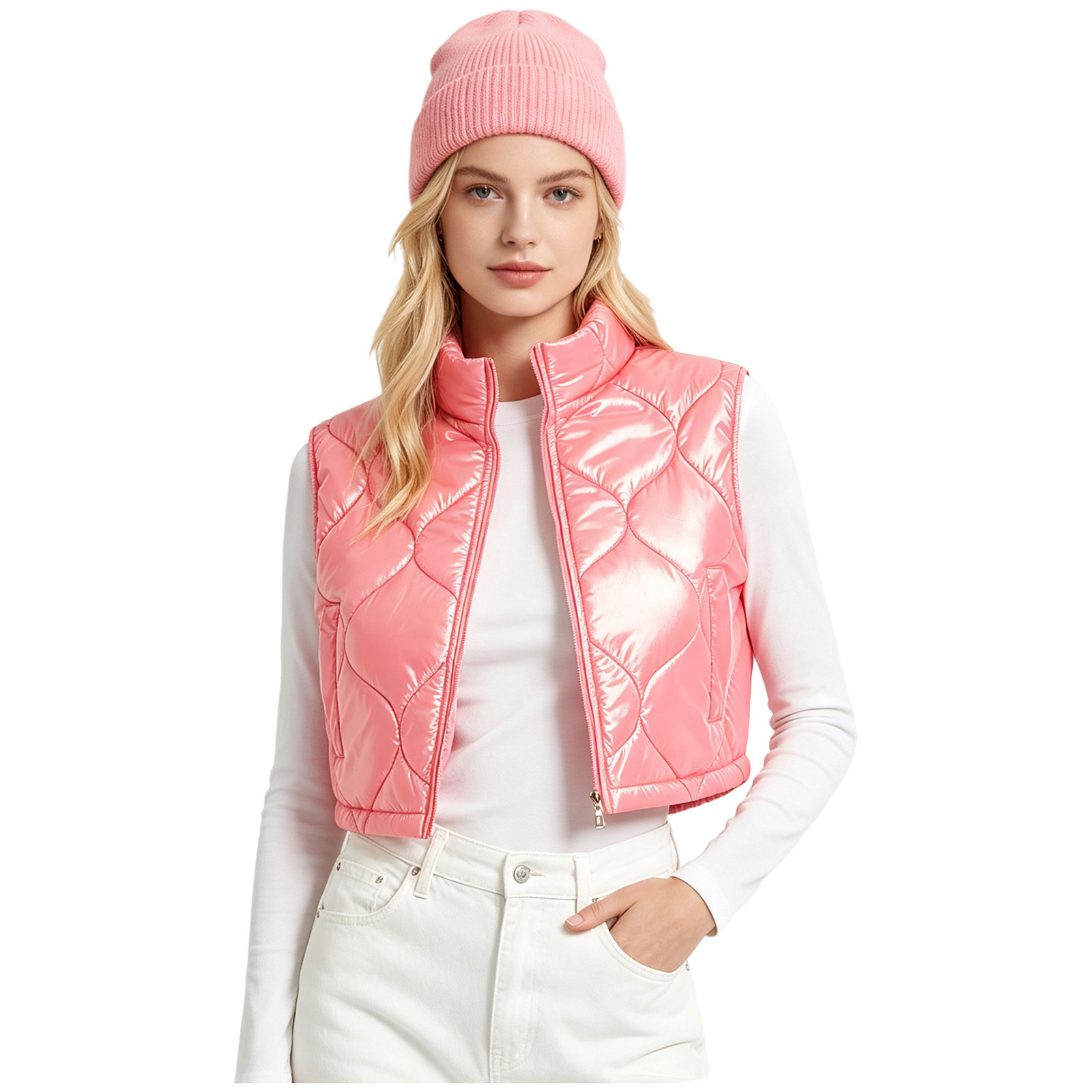 Women Short Coats Vest Sleevel - Women'S Fashion Gilet 评论和价格