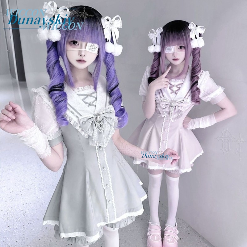 Sailor Collar Dress Set Lace B - Women'S Fashion Kilt 评论和价格
