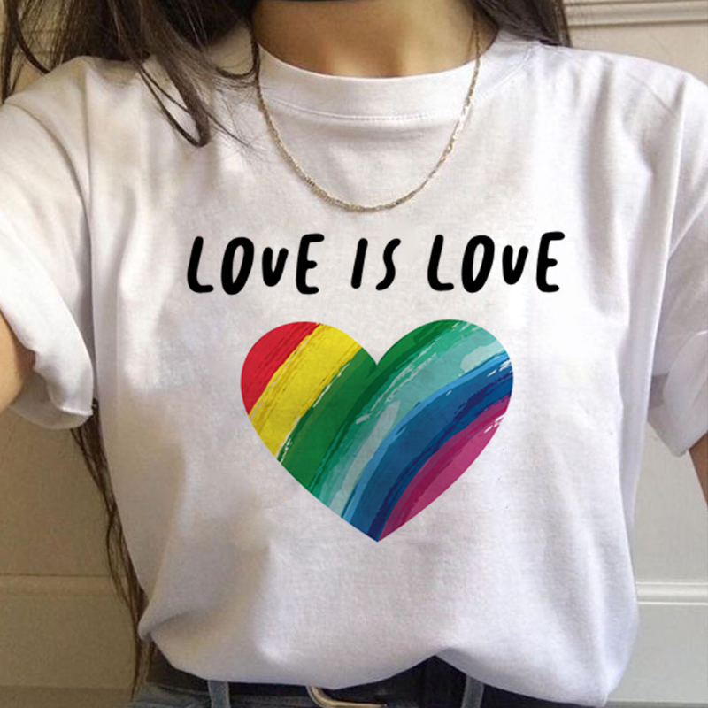 Lgbt Rainbow Harajuku T Shirt  - Women'S Fashion From The 90S 评论和价格