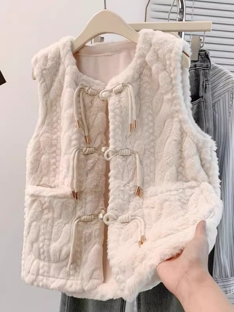 Fashion Embossed Plush Vest fo - Women'S Fashion Gilet 评论和价格