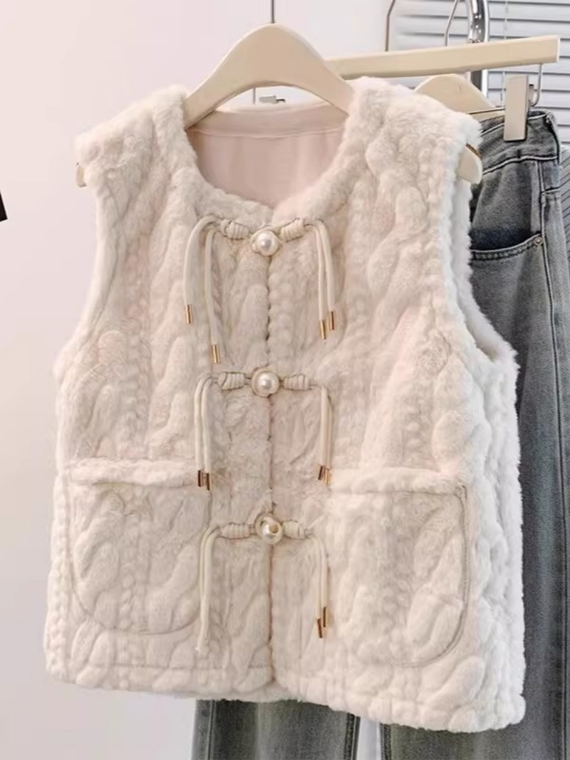 Fashion Embossed Plush Vest fo - Women'S Fashion Gilet 评论和价格