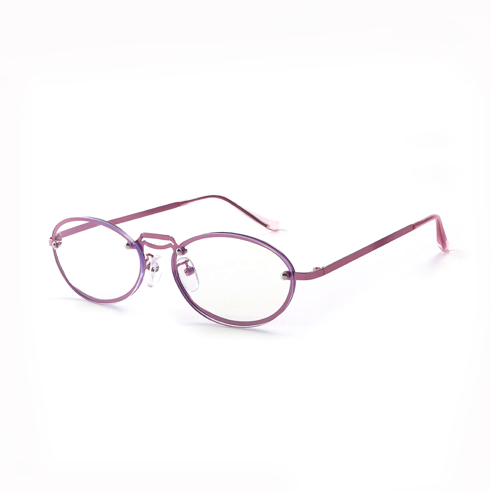 Women's Oval Purple Anti Blue  - Women'S Fashion Glasses With Clear Lenses 评论和价格