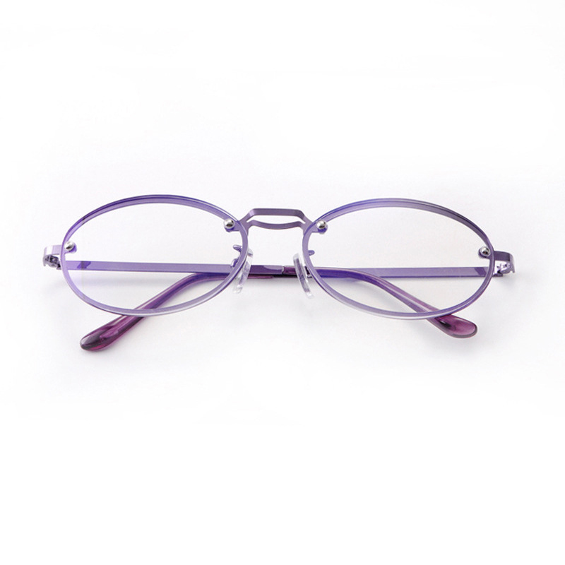 Women's Oval Purple Anti Blue  - Women'S Fashion Glasses With Clear Lenses 评论和价格