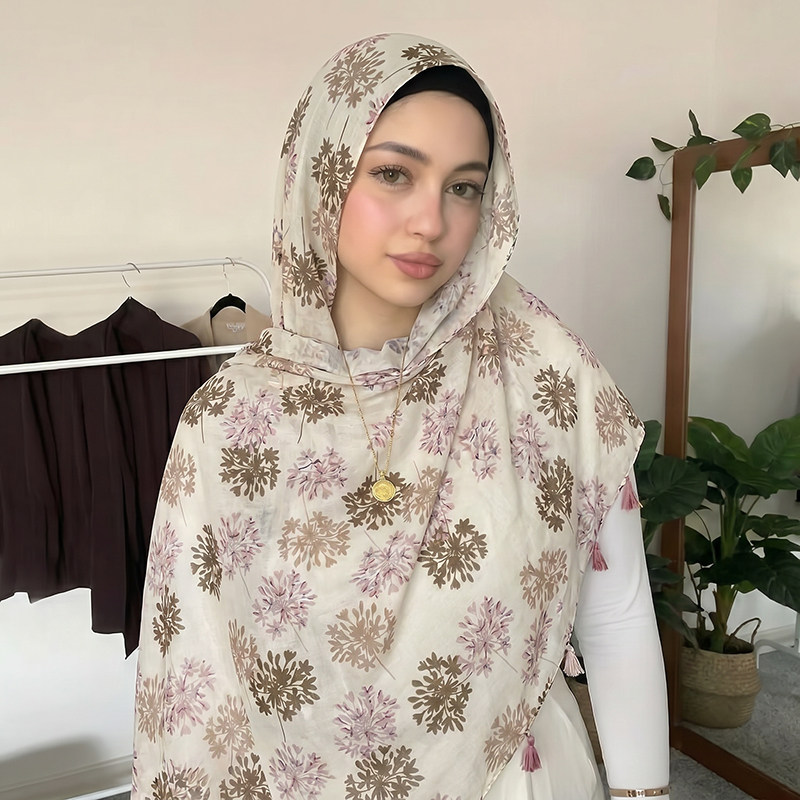 Elegant Muslim Hijab Patchwork - Women Fashion Wear 评论和价格