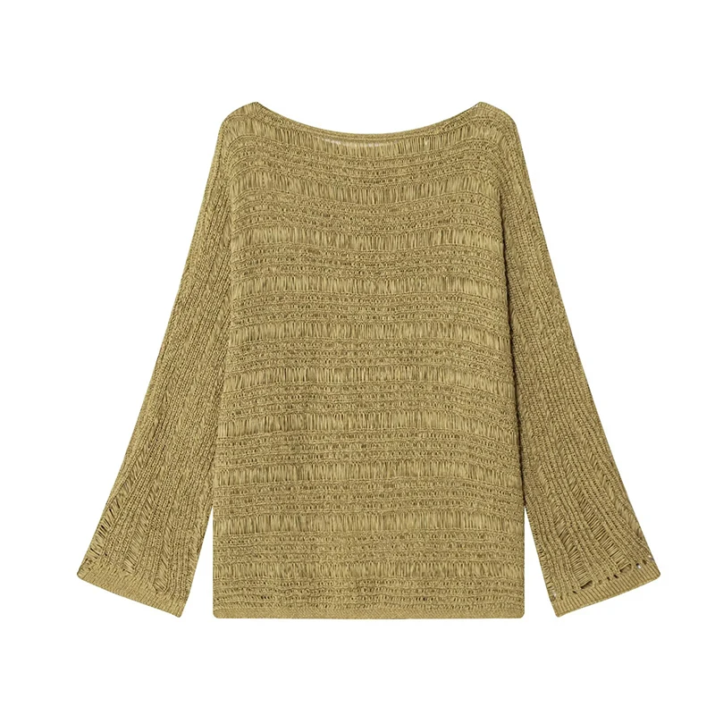 Vintage Boat Neck Knit Sweater - Women Top Fashion 评论和价格