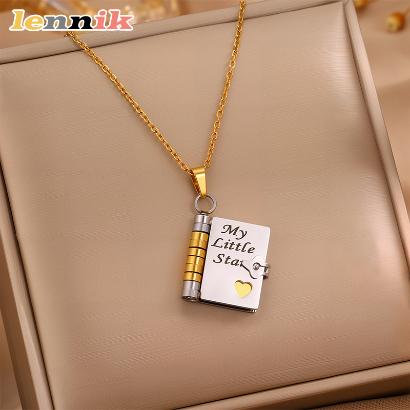 LENNIK Openable Book Necklace, - Women Fashion Open Now 评论和价格