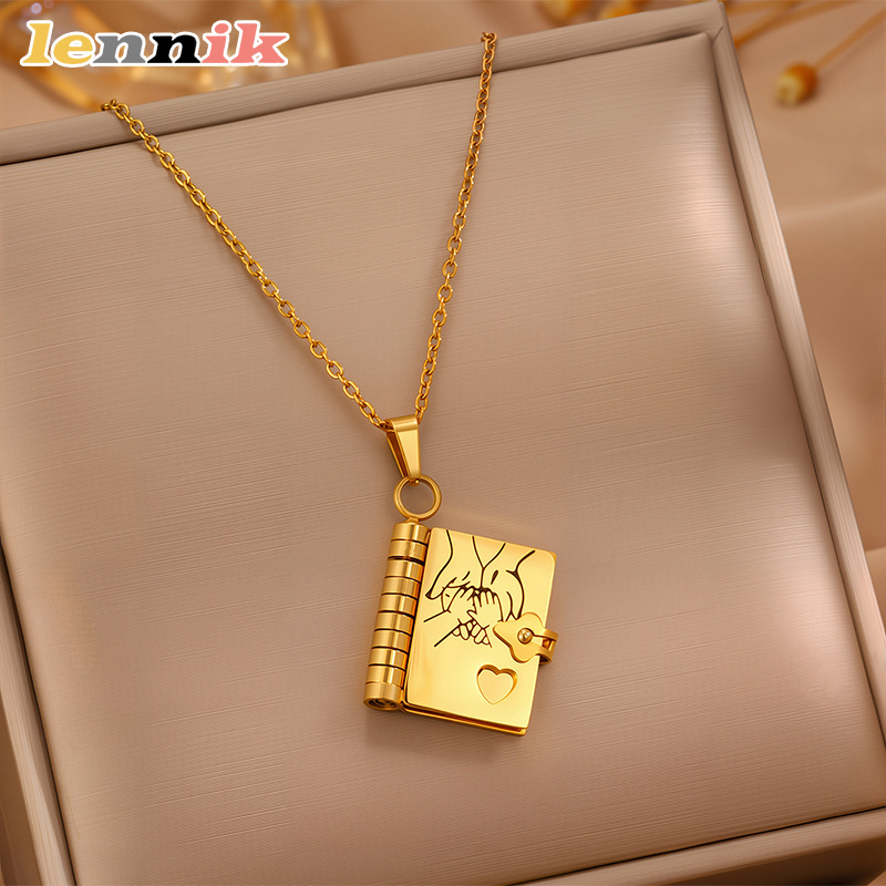 LENNIK Openable Book Necklace, - Women Fashion Open Now 评论和价格