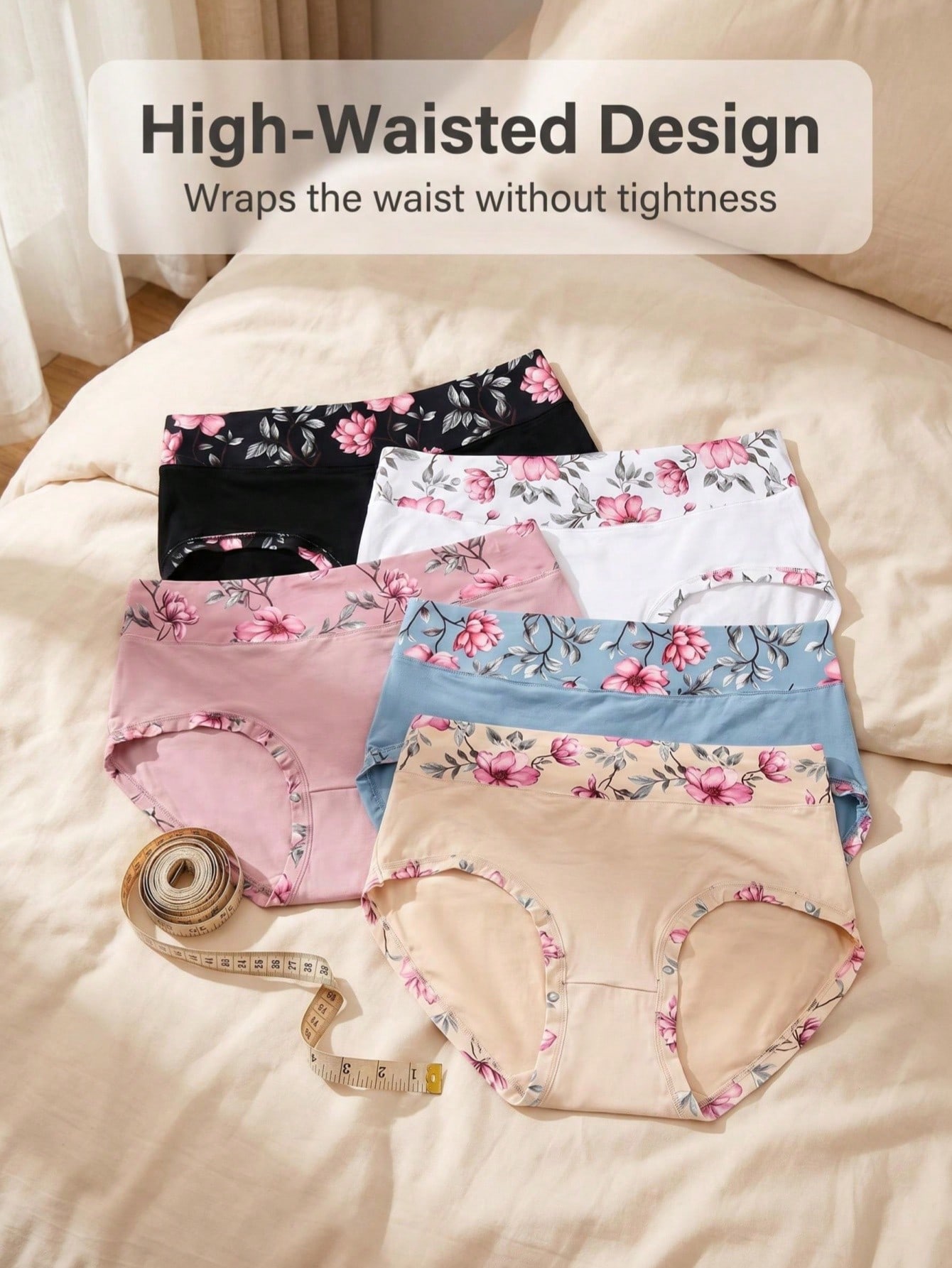 5PCS Plus Size Women's Flower  - Women Fashion Wear 评论和价格