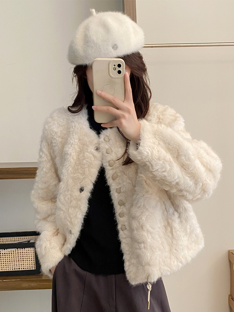 Lambskin short coat for petite - Women'S Fashion Petite 评论和价格