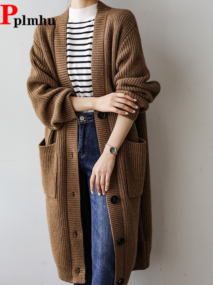 Baggy Long Knitted Cardigan Si - Women'S Fashion Gilet 评论和价格