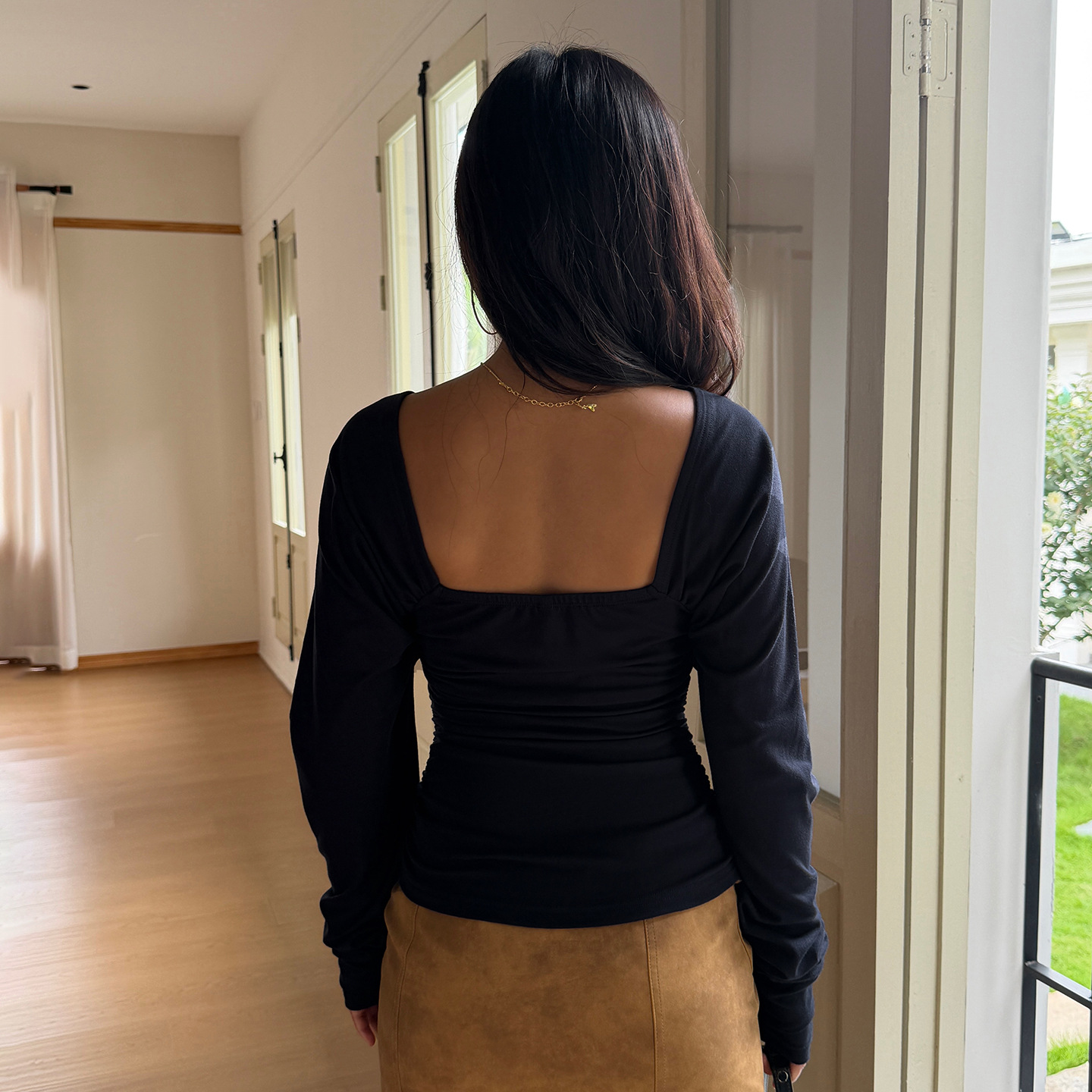 Elegant V Neck Tops Solid T Sh - Women Fashion Blouse 评论和价格