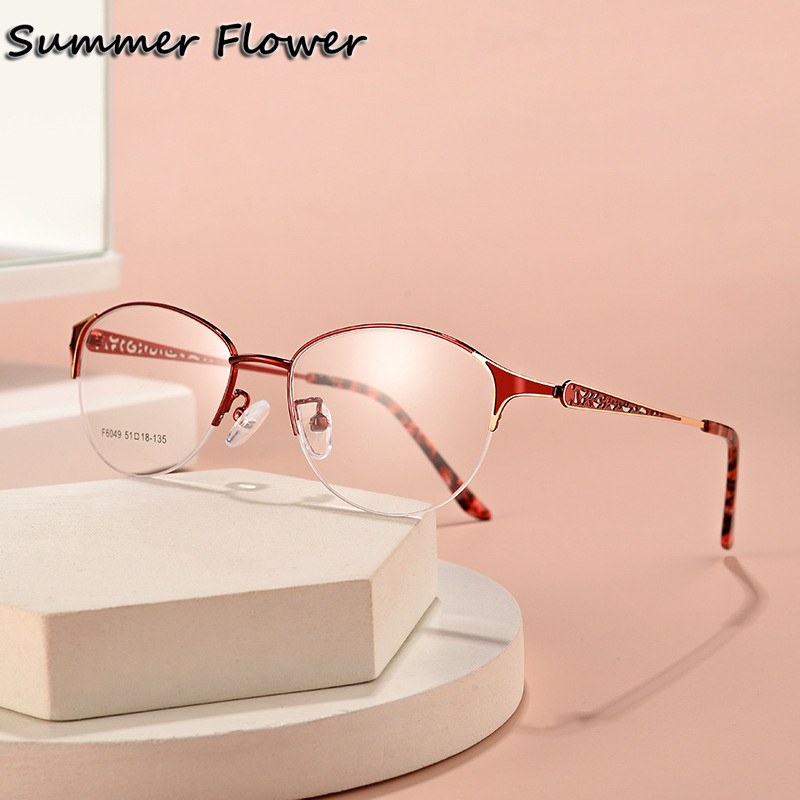Women Oval Glasses Alloy Optic - Women'S Fashion Glasses With Clear Lenses 评论和价格