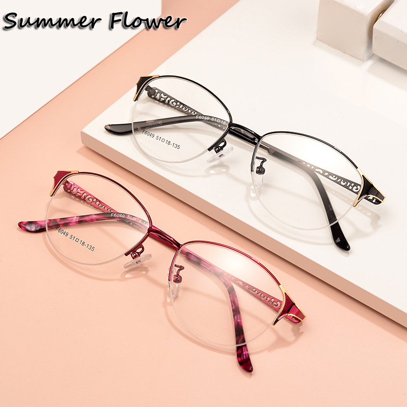 Women Oval Glasses Alloy Optic - Women'S Fashion Glasses With Clear Lenses 评论和价格