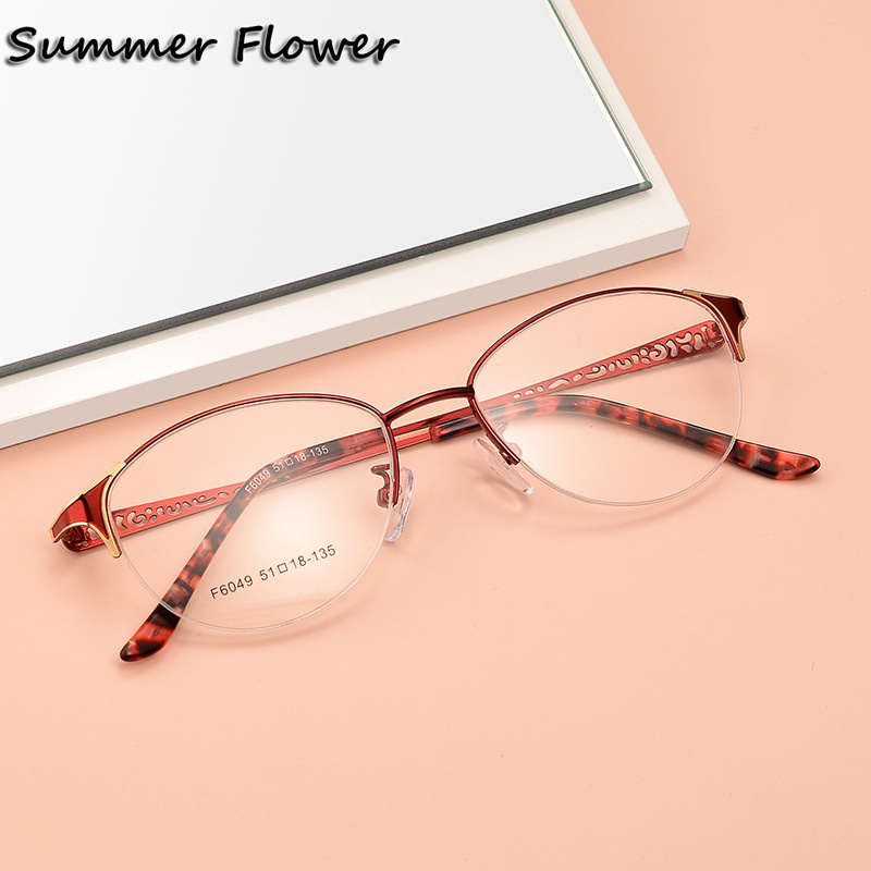 Women Oval Glasses Alloy Optic - Women'S Fashion Glasses With Clear Lenses 评论和价格