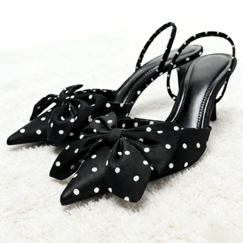 Brown Polka Dot Butterfly Knot - Slip Dress Satin 评论和价格