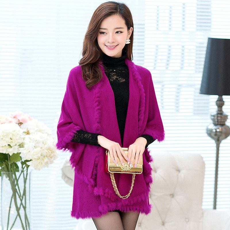 Real Rabbit Warm Spring Shawl  - Women'S Fashion Layering 评论和价格