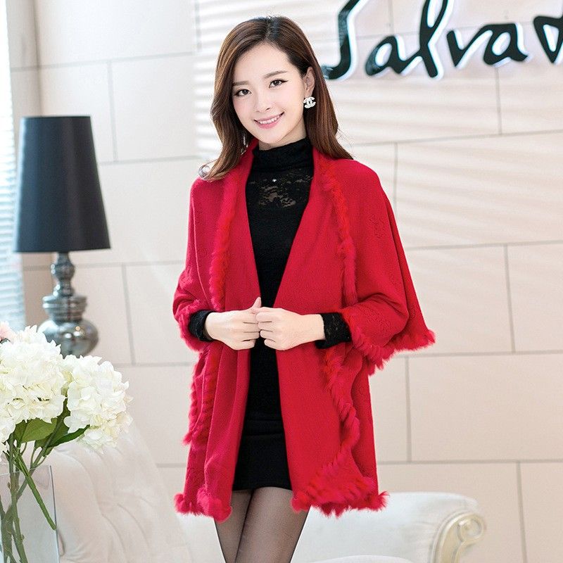 Real Rabbit Warm Spring Shawl  - Women'S Fashion Layering 评论和价格
