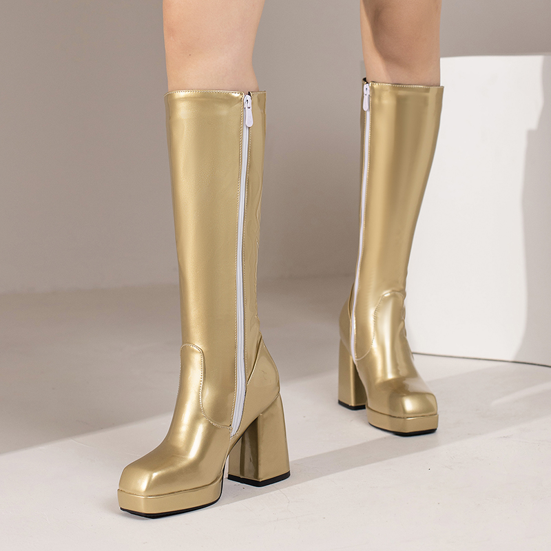 Green Winter Women Platform Kn - Women'S Fashion Leather Boots 评论和价格
