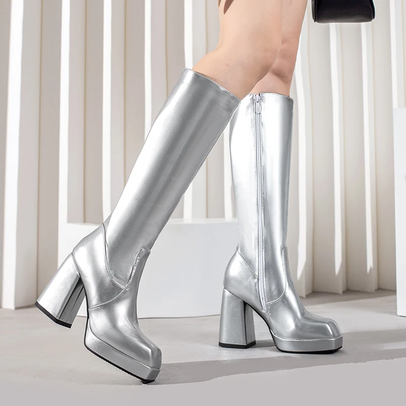 Green Winter Women Platform Kn - Women'S Fashion Leather Boots 评论和价格