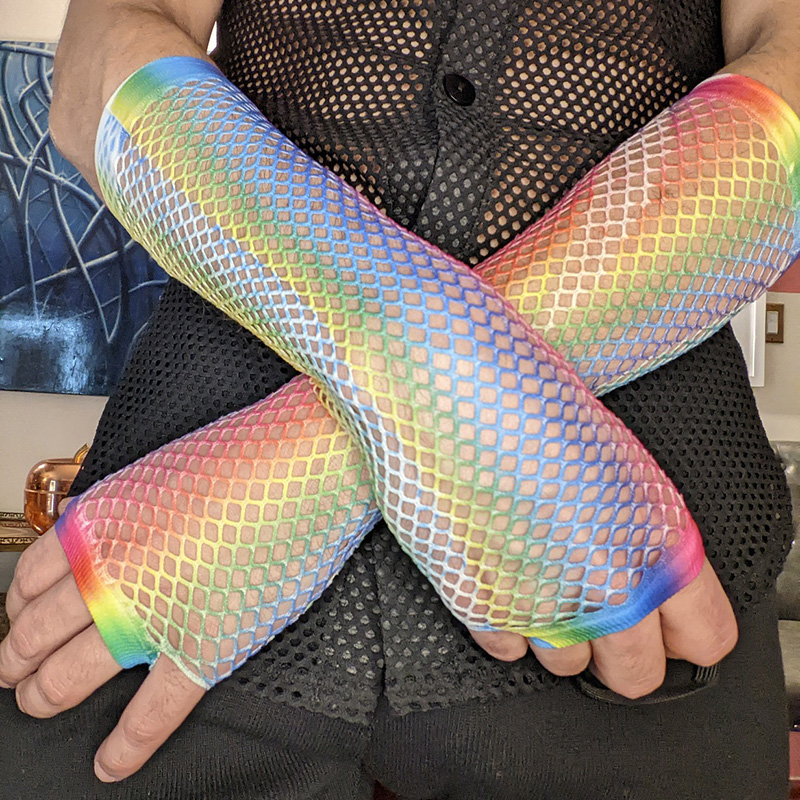 1 Pair Women Long Fishnet Net  - Women Fashion Gloves 评论和价格