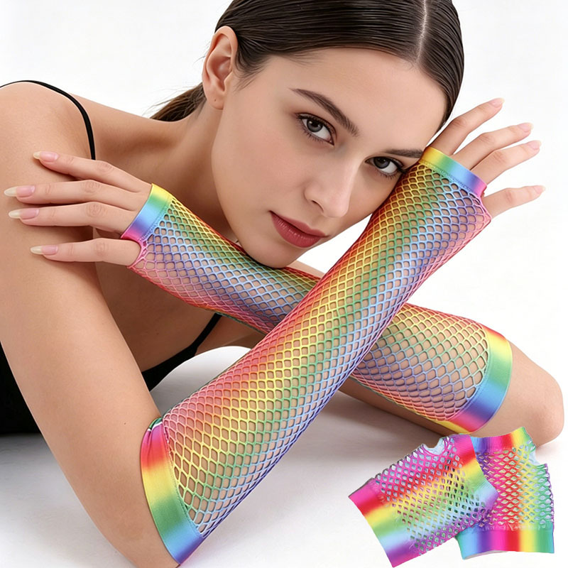 1 Pair Women Long Fishnet Net  - Women Fashion Gloves 评论和价格