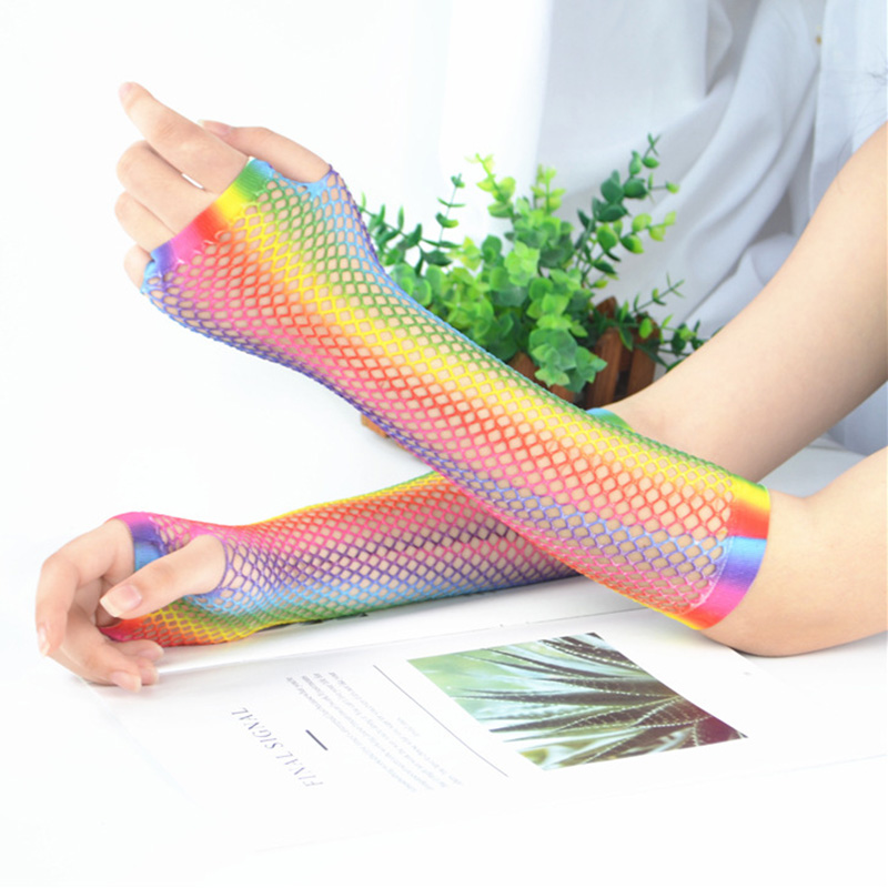 1 Pair Women Long Fishnet Net  - Women Fashion Gloves 评论和价格
