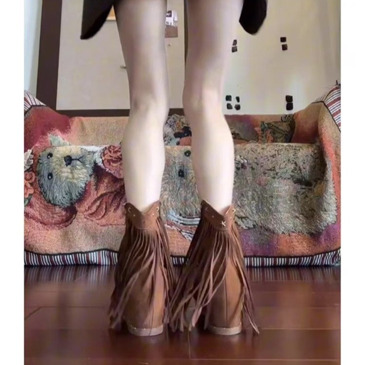 Roman fringe women's sandals s - Women'S Fashion Leather Boots 评论和价格