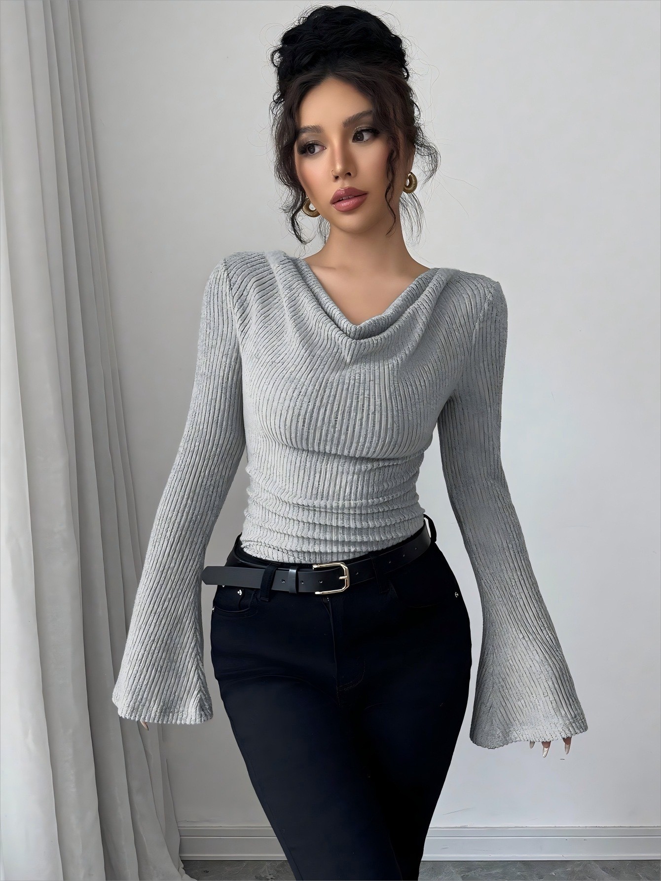 Women Blouse Off Shoulder Cowl - Women Fashion Blouse 评论和价格