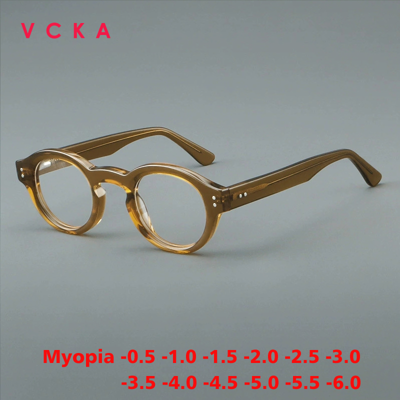 VCKA Fashion Acetate Round Myo - Women'S Fashion Glasses With Clear Lenses 评论和价格
