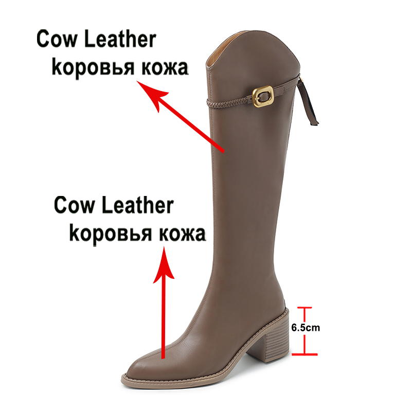 Meotina Women Genuine Leather  - Women'S Fashion Leather Boots 评论和价格