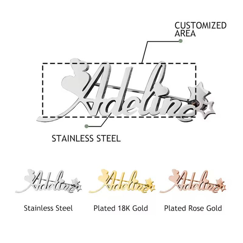 New Custom Name Brooch Letters - Women Fashion Logo Design 评论和价格