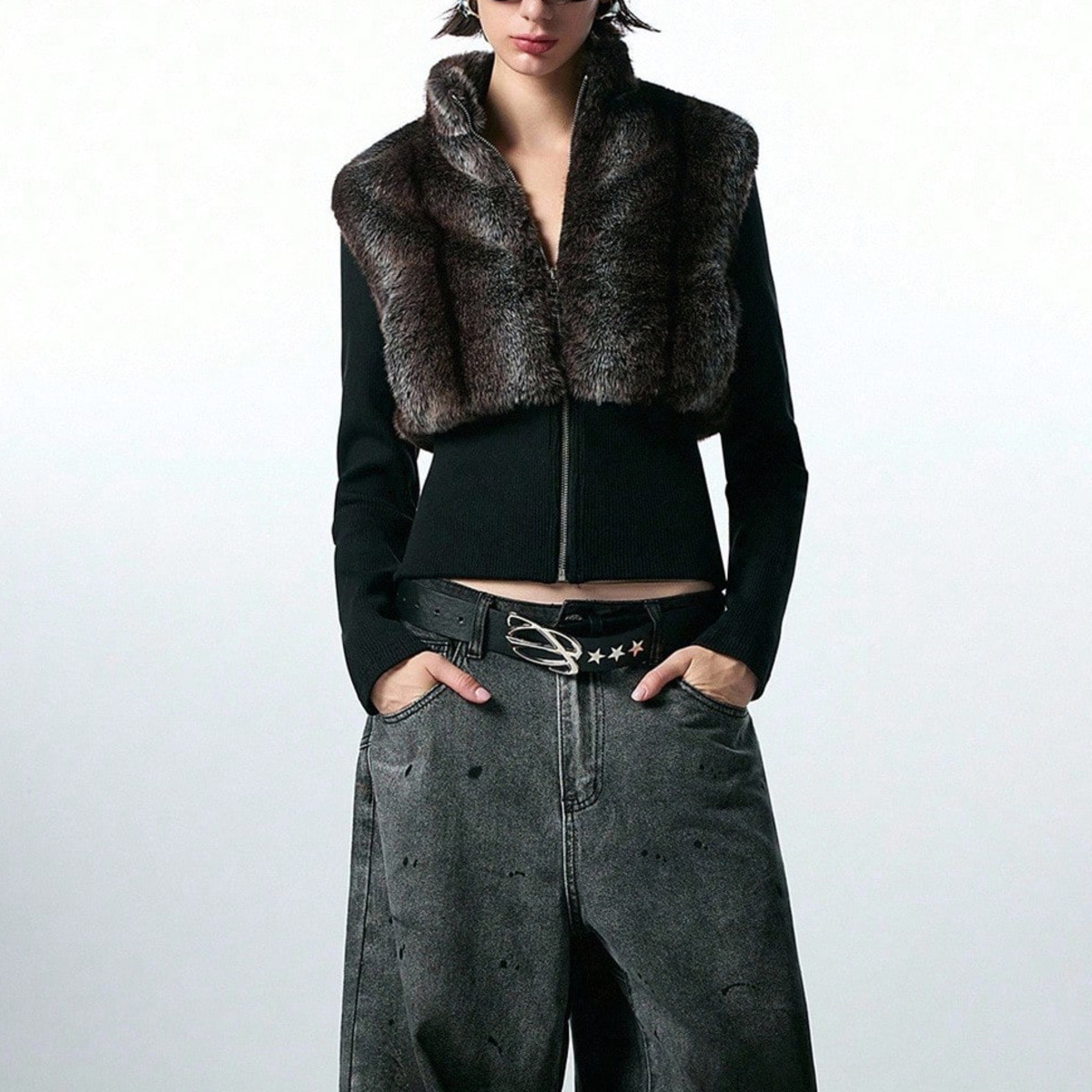 Women Cropped Sleeveless Zip‑U - Women'S Fashion Gilet 评论和价格