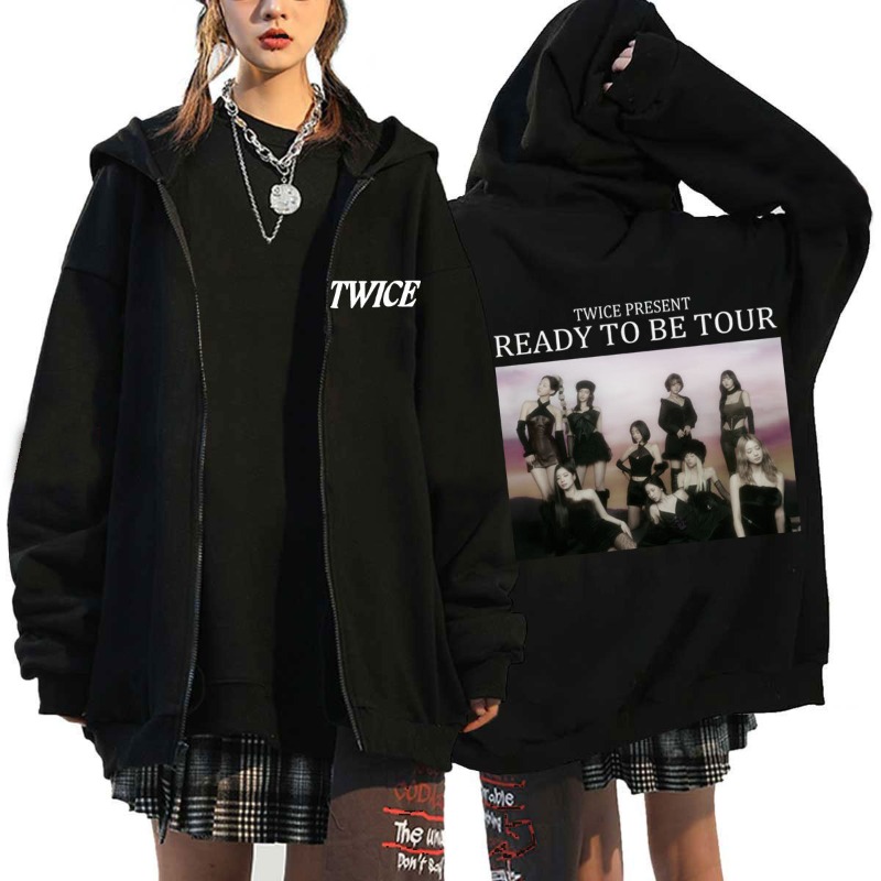 Pop TWICE Kawaii Harajuku Grap - Hoodie Women Oversized 评论和价格